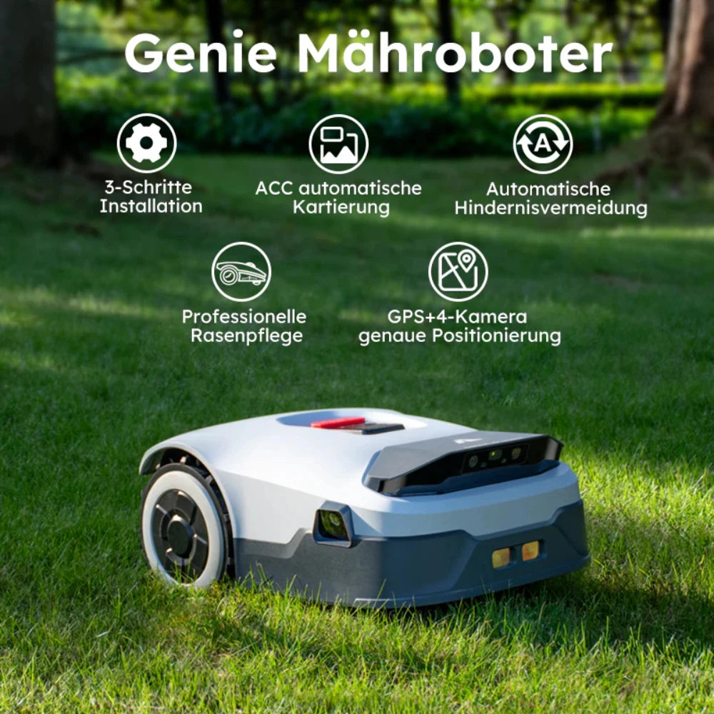 Robot Tondeuse IA Sans Fil – 900 m², RTK + 4 Caméras