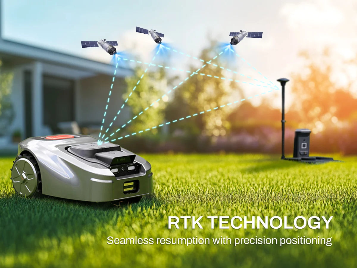 Robot Tondeuse Sans Fil RTK+IA – 1000 m², 4G/WiFi, Anti-Vol GPS